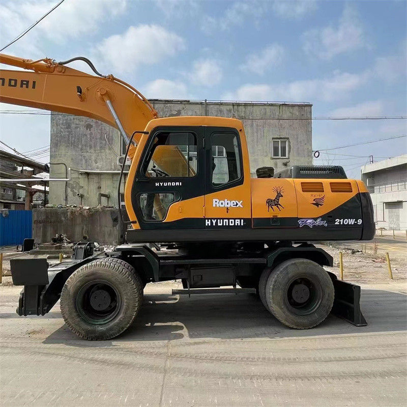 R210W 9 Hyundai Wheel Excavator Sites Limited Heavy Duty وزن عملیاتی 22 تن