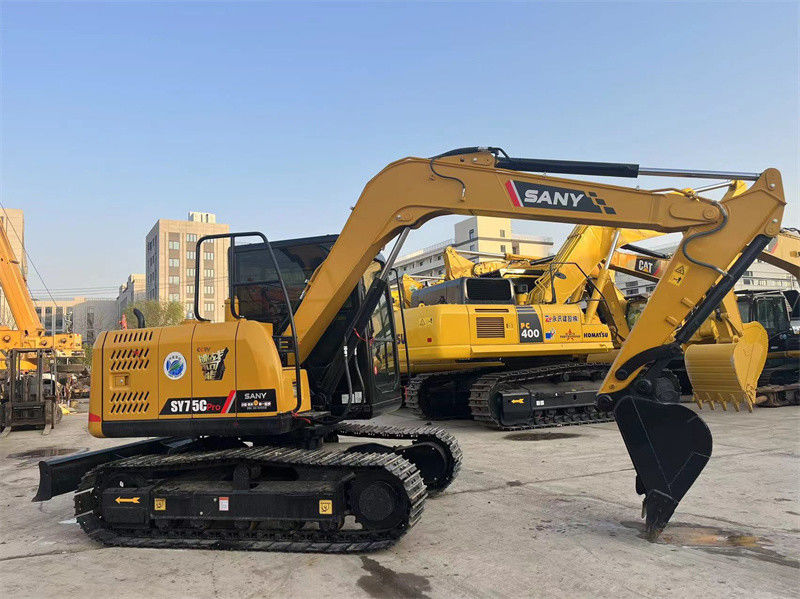 Sany SY75C Pro حفاری استفاده شده دست دوم 7.5 تن Sany Mini Digger