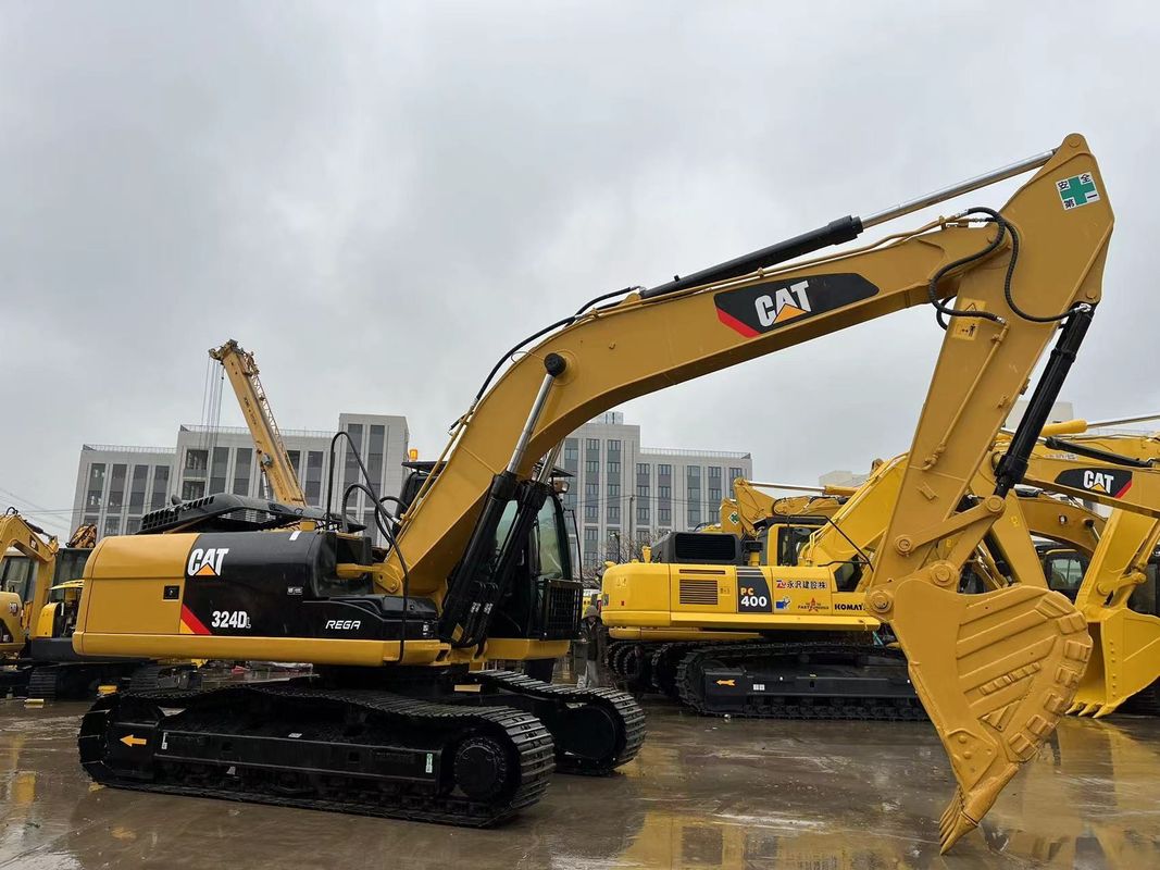 کار سنگین استفاده شده CAT 324DL Excavator Crawler Caterpillar Breaker Hammer Line موتور قدرتمند