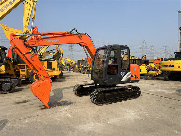 حفاری های استفاده شده هیتاچی ZX70 حفاری های هیدرولیک خزنده استفاده شده 7 تن مینی Hitachi Excavator 70