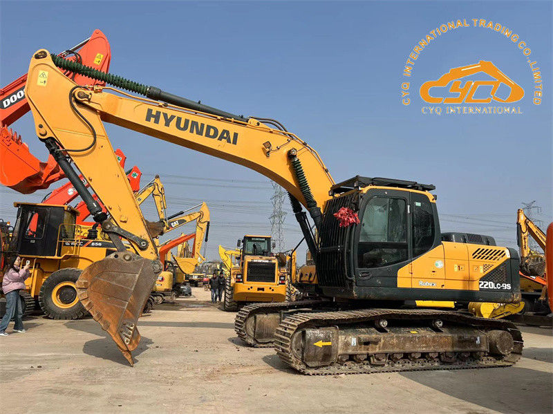 رنگ اصلی استفاده شده هیوندای 220LC-9S حفاری 22 تن دست دوم هیوندای 220 Digger