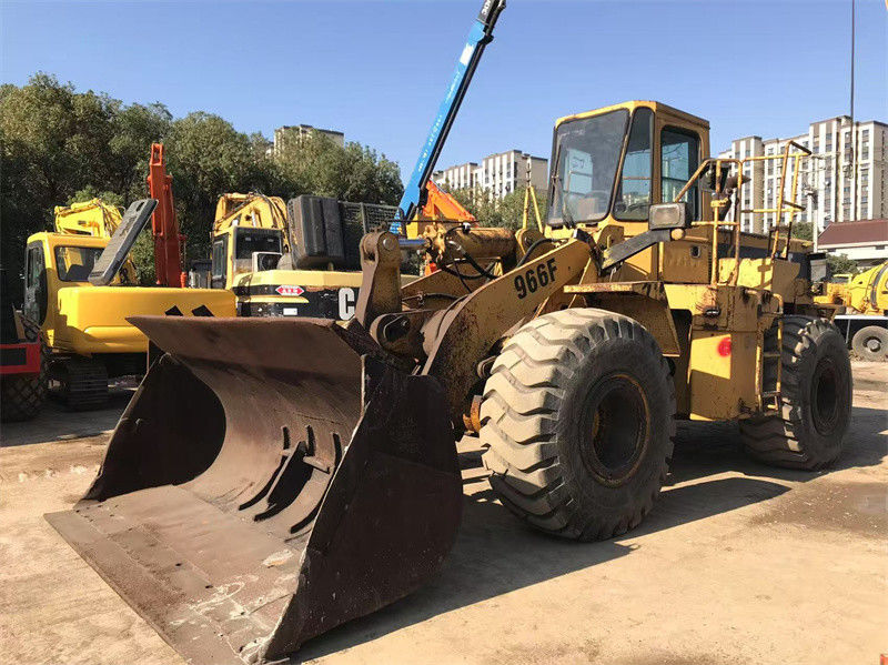 رنگ اصلی استفاده شده CAT 966F چرخ بارگذاری دست دوم Caterpillar CAT 966 بارگذاری جلو