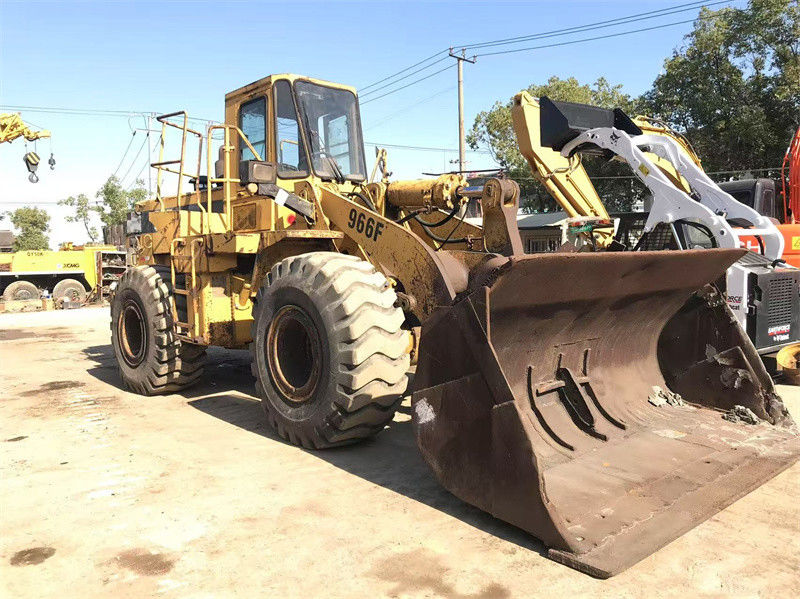 رنگ اصلی استفاده شده CAT 966F چرخ بارگذاری دست دوم Caterpillar CAT 966 بارگذاری جلو
