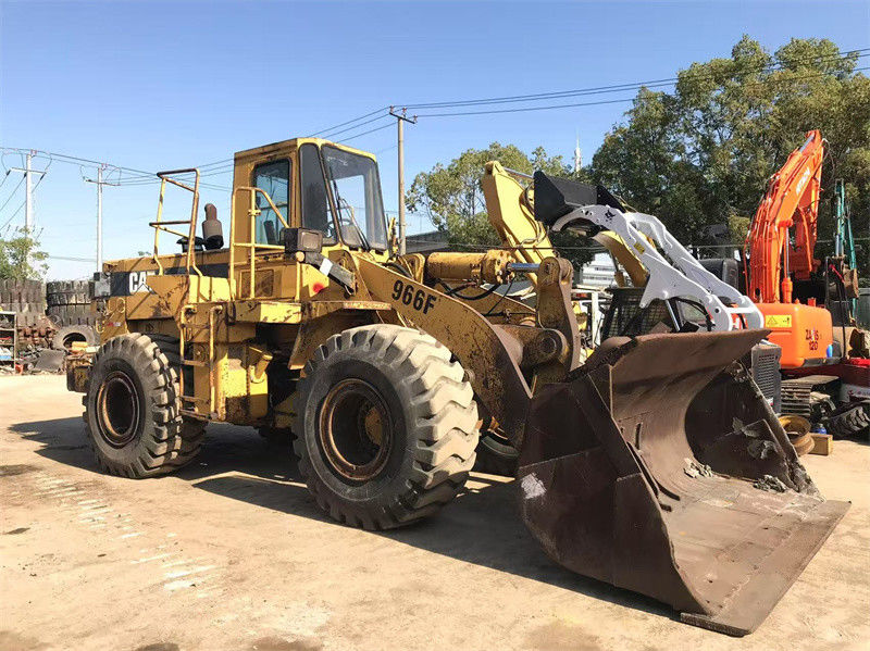 رنگ اصلی استفاده شده CAT 966F چرخ بارگذاری دست دوم Caterpillar CAT 966 بارگذاری جلو